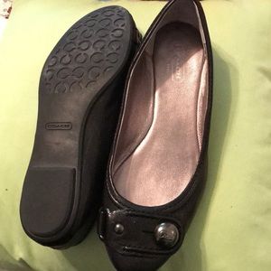 Coach black leather shoes
